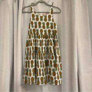 Pink Chicken Pineapple Aloha Organic Cotton Dress